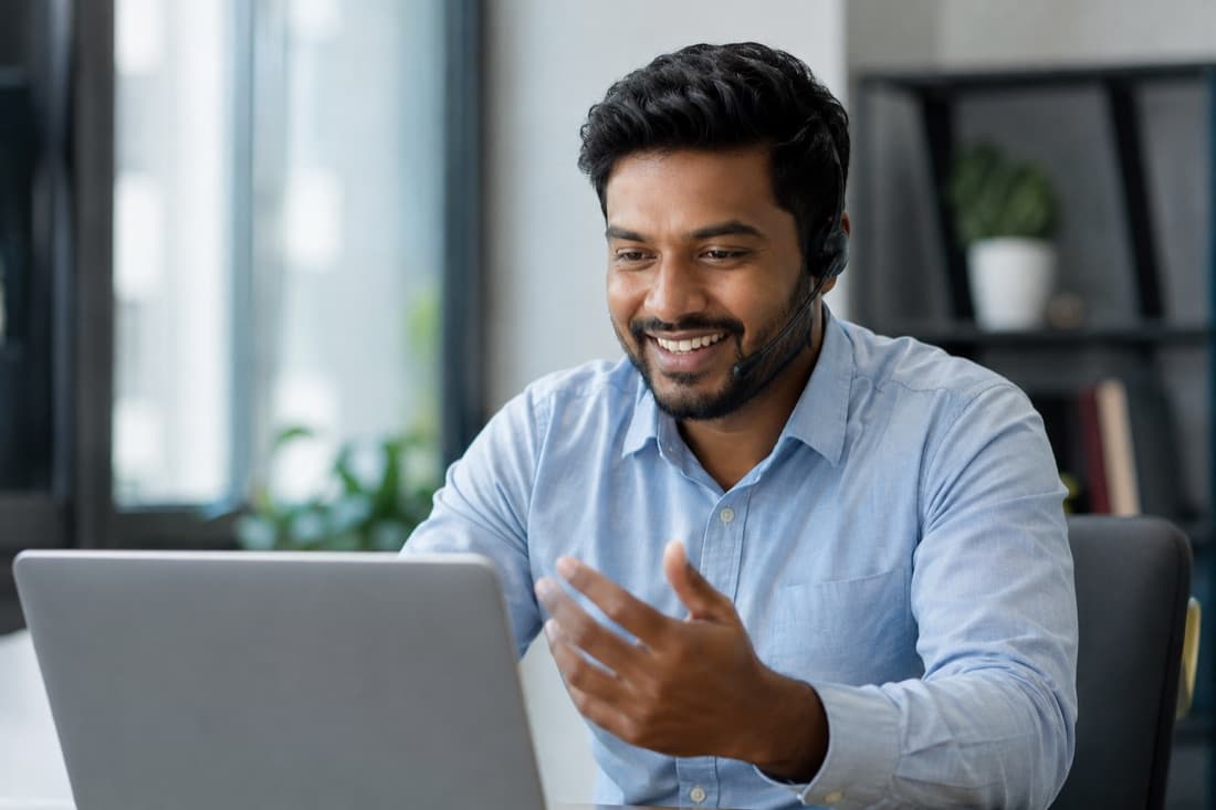 An NRiSimplify advisor helping a client on a video call