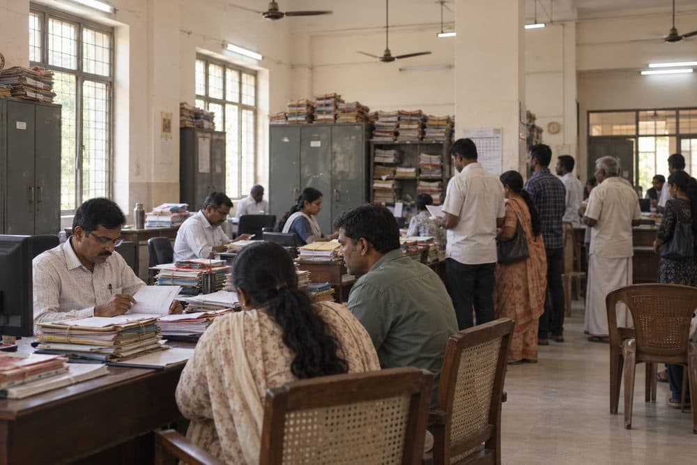 A sub-registrar office in India where sale deeds are registered