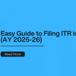 NRI filing ITR in India for AY 2025-26 with a digital tax form and Indian flag